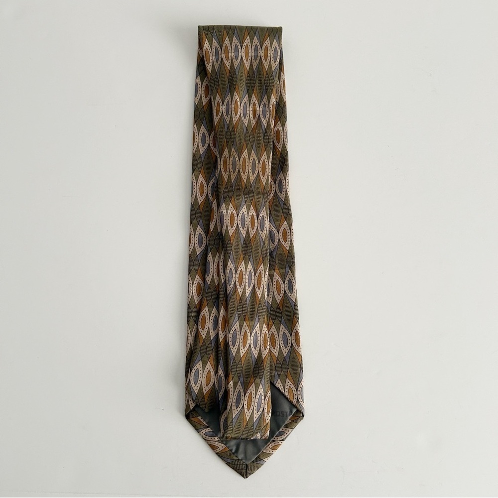 Elegant Geometric Patterned Silk Tie Robert Talbott - Picture 2 of 6